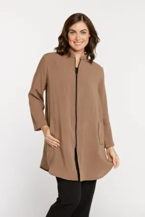 AA218 - Side Button Zippered Linen Tunic