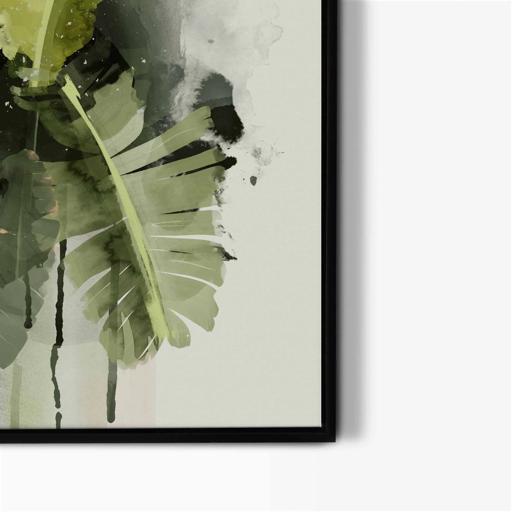 Abstract Banana Leaf Framed Canvas Art