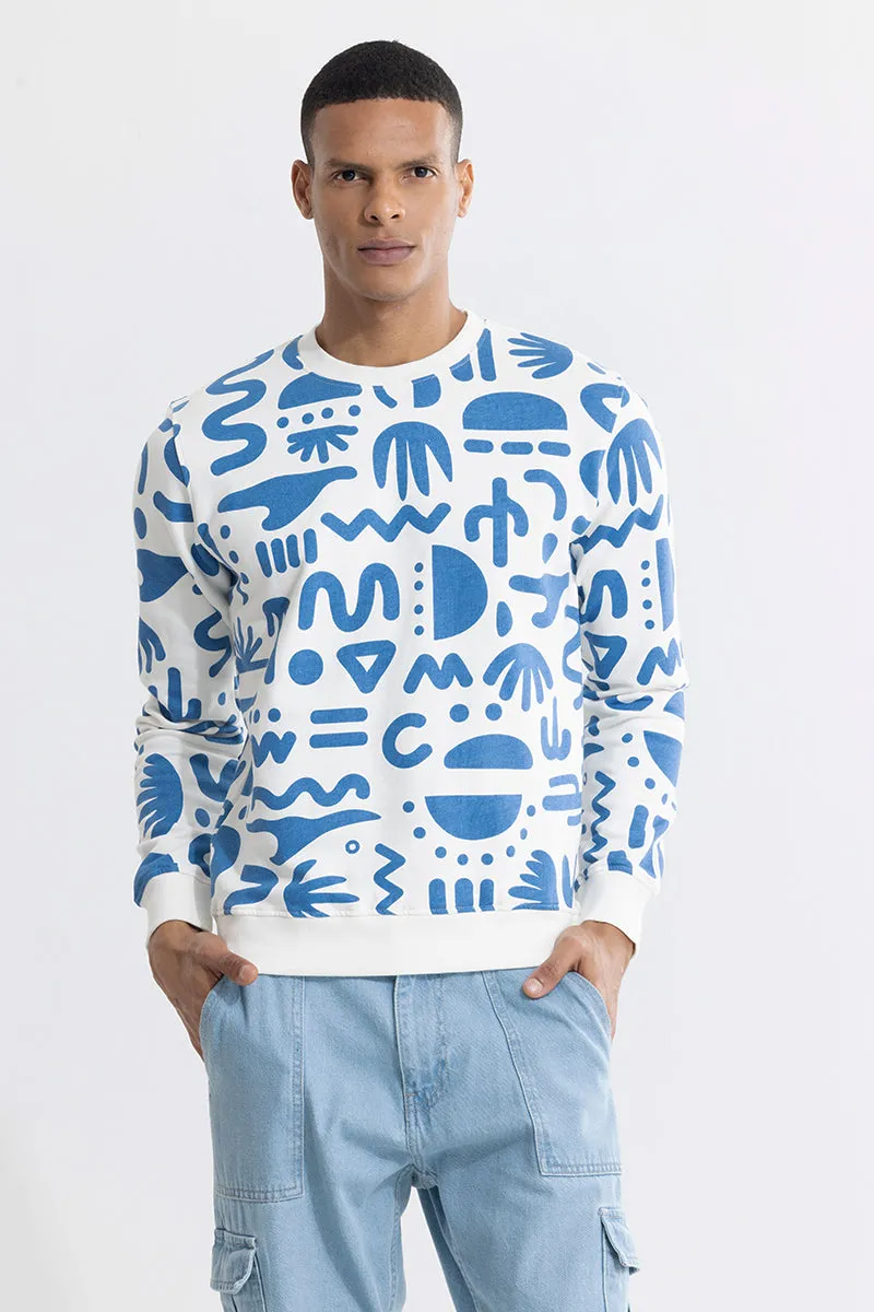 Abstract Desert White Sweatshirt