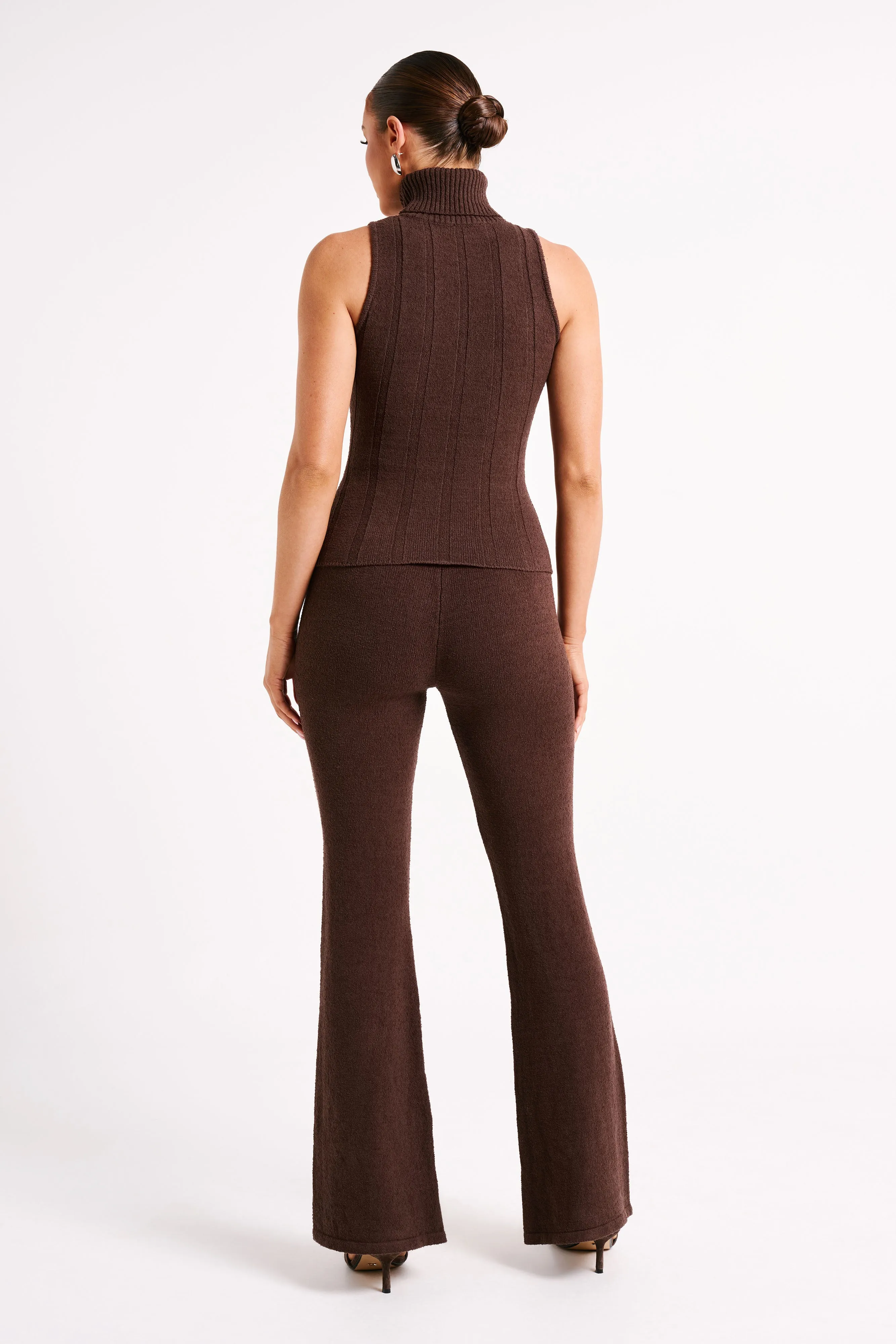 Angelina Ribbed Turtleneck - Chocolate