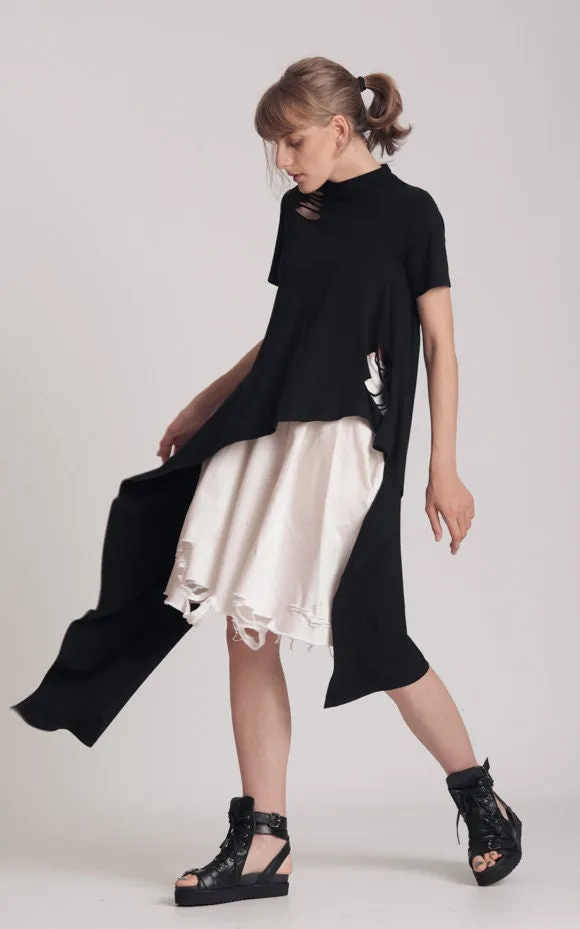 Asymmetrical Black Tunic