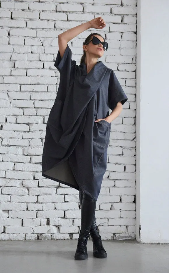 Asymmetrical Denim Tunic