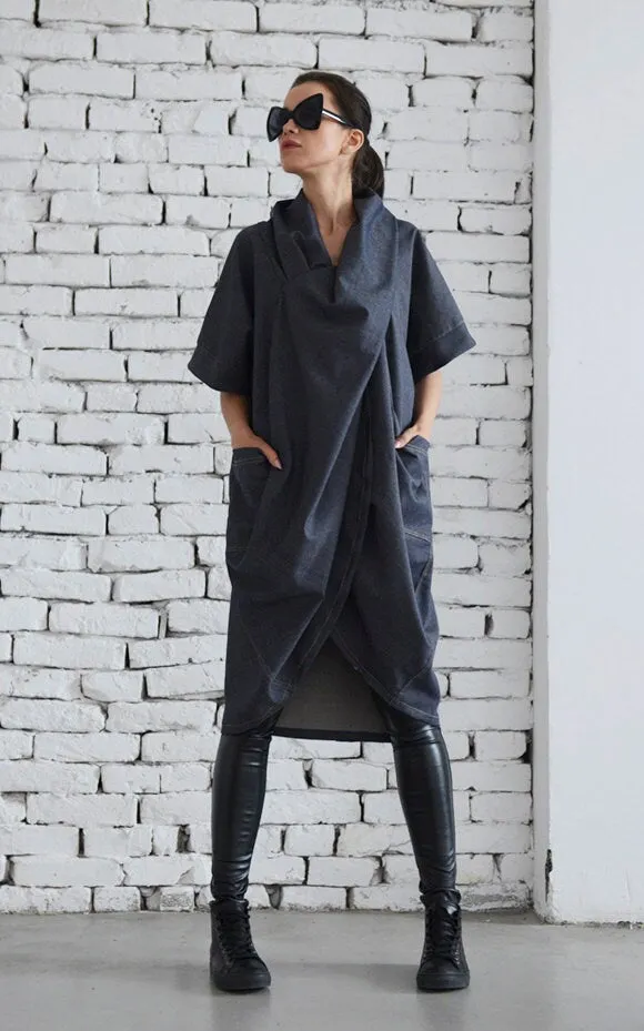 Asymmetrical Denim Tunic