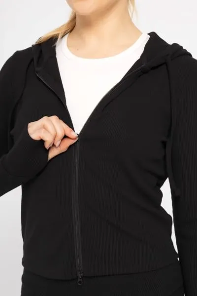 Becky Ribbed Hoodie