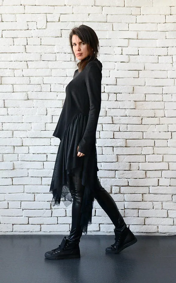 Black Asymmetric Tunic