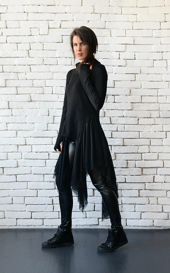 Black Asymmetric Tunic