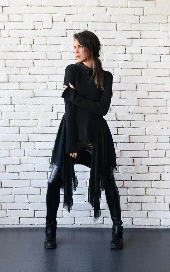 Black Asymmetric Tunic