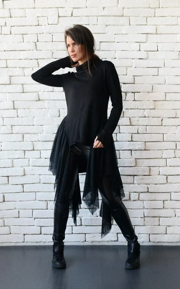 Black Asymmetric Tunic