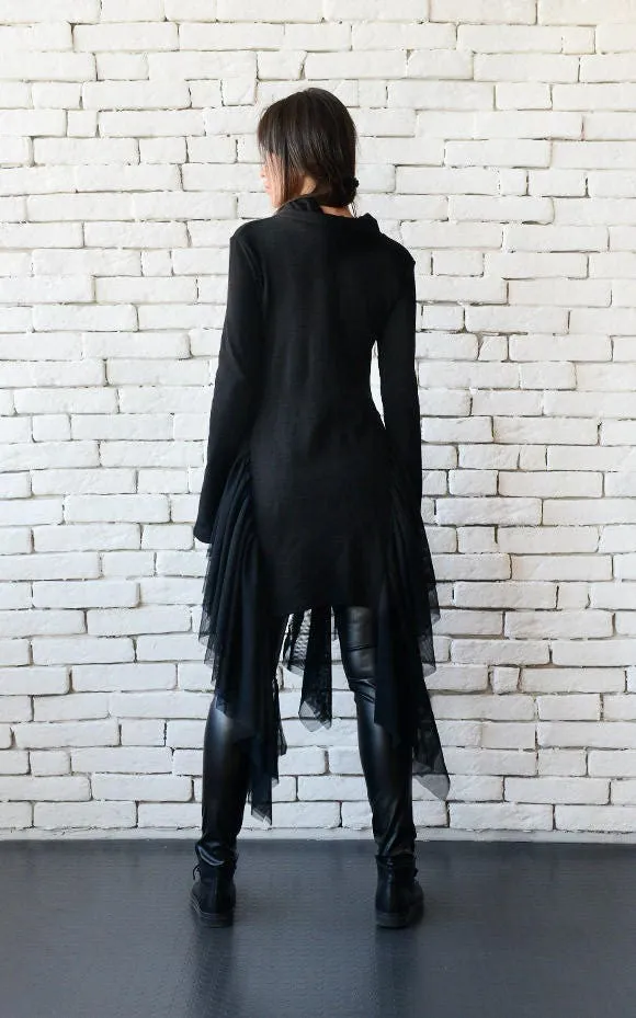 Black Asymmetric Tunic