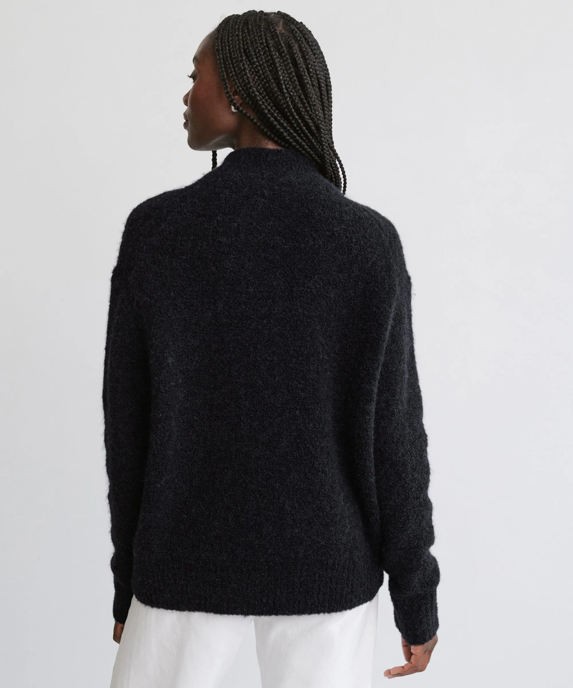 Boucle Button Pullover