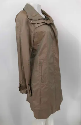 COLE HAAN Brown Shimmer Longsleeve Raincoat Women Size SMALL (S) Jacket