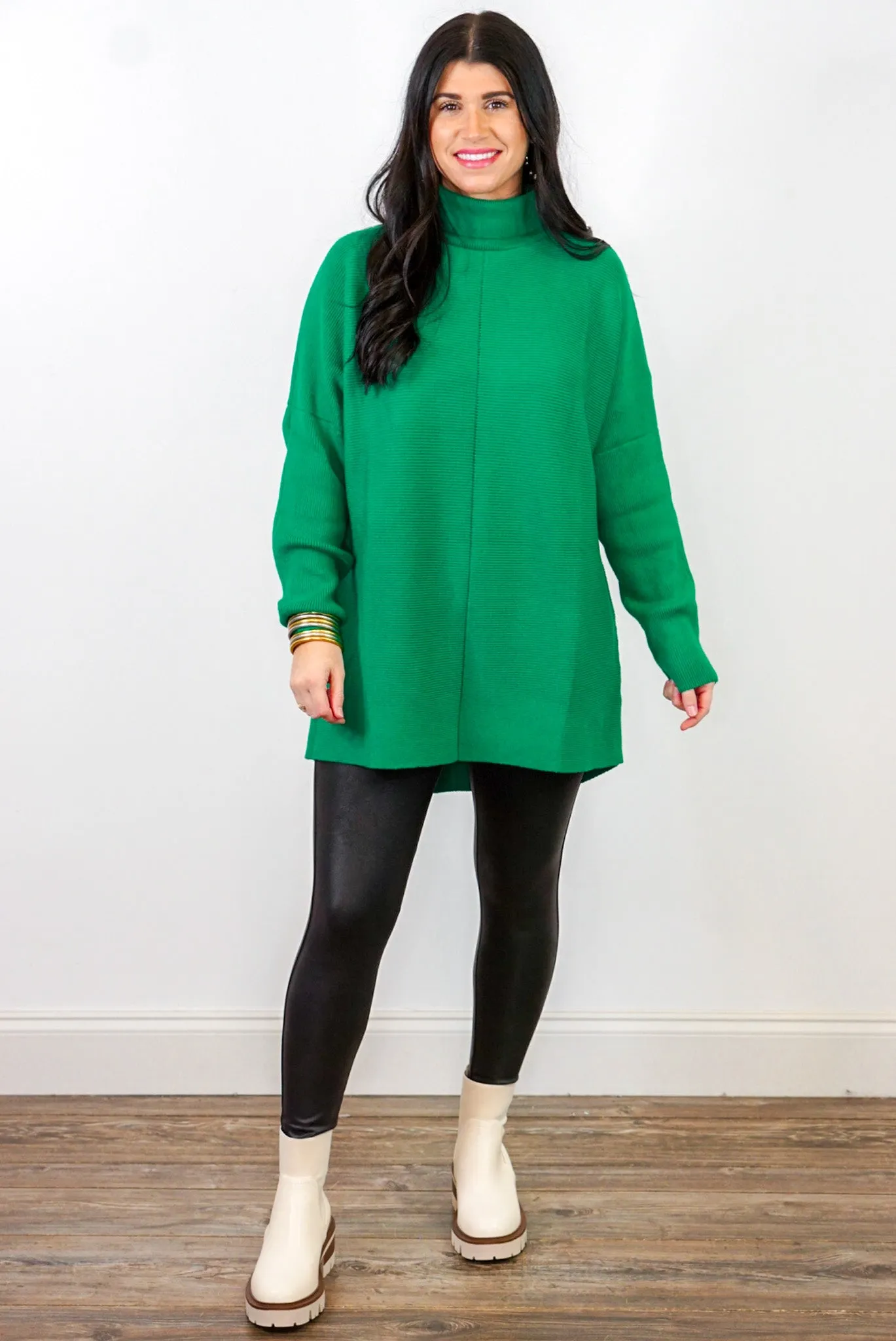 Green Turtleneck Sweater