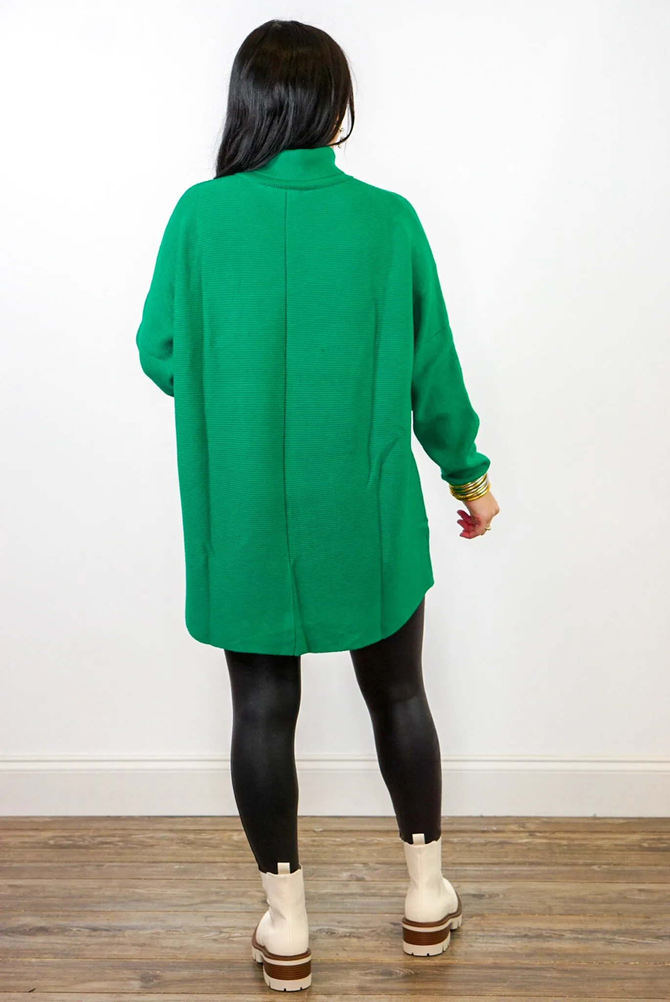 Green Turtleneck Sweater