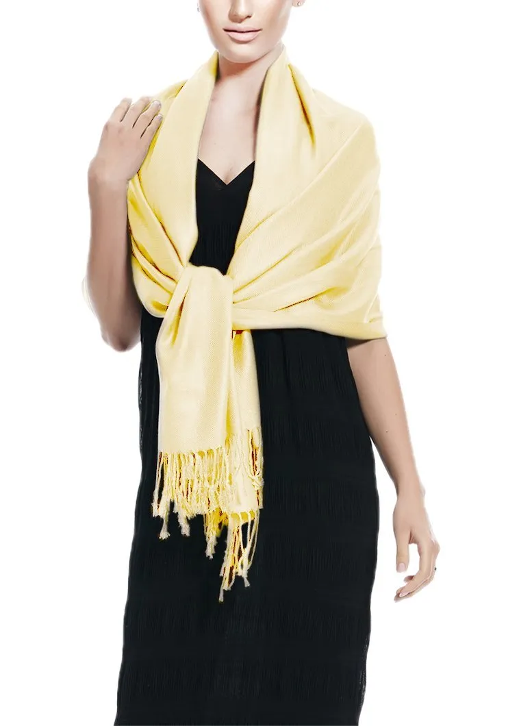 Light Yellow Pashmina Shawl Wrap Scarf