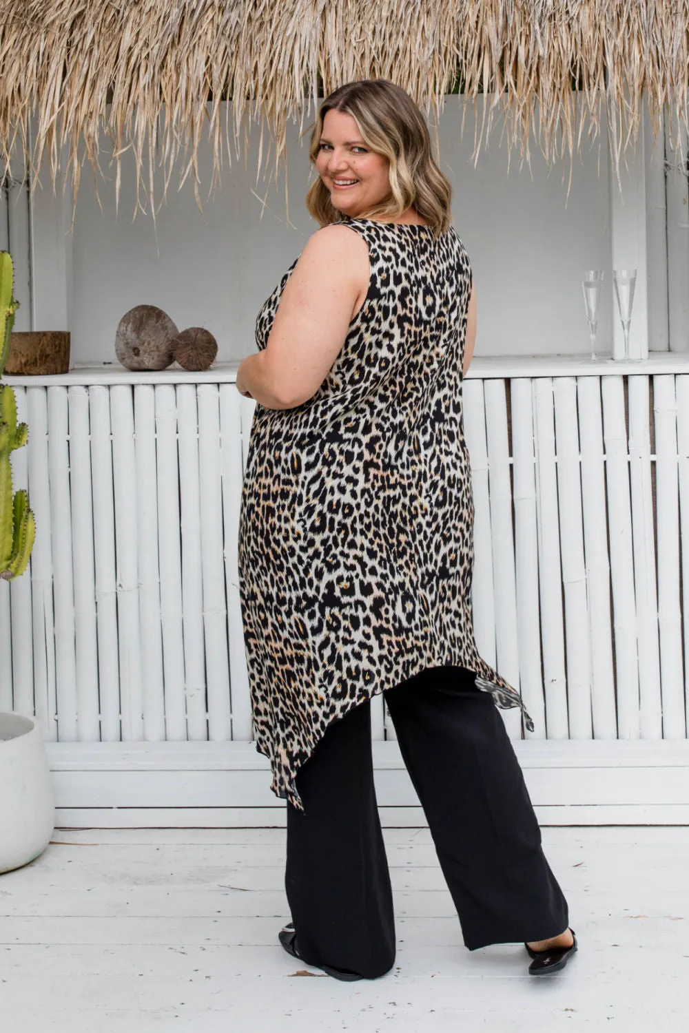 Long Tunic Top - Leopard Print