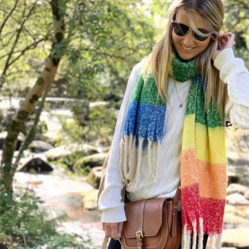 Luxuriously Soft Rainbow Scarf Bold