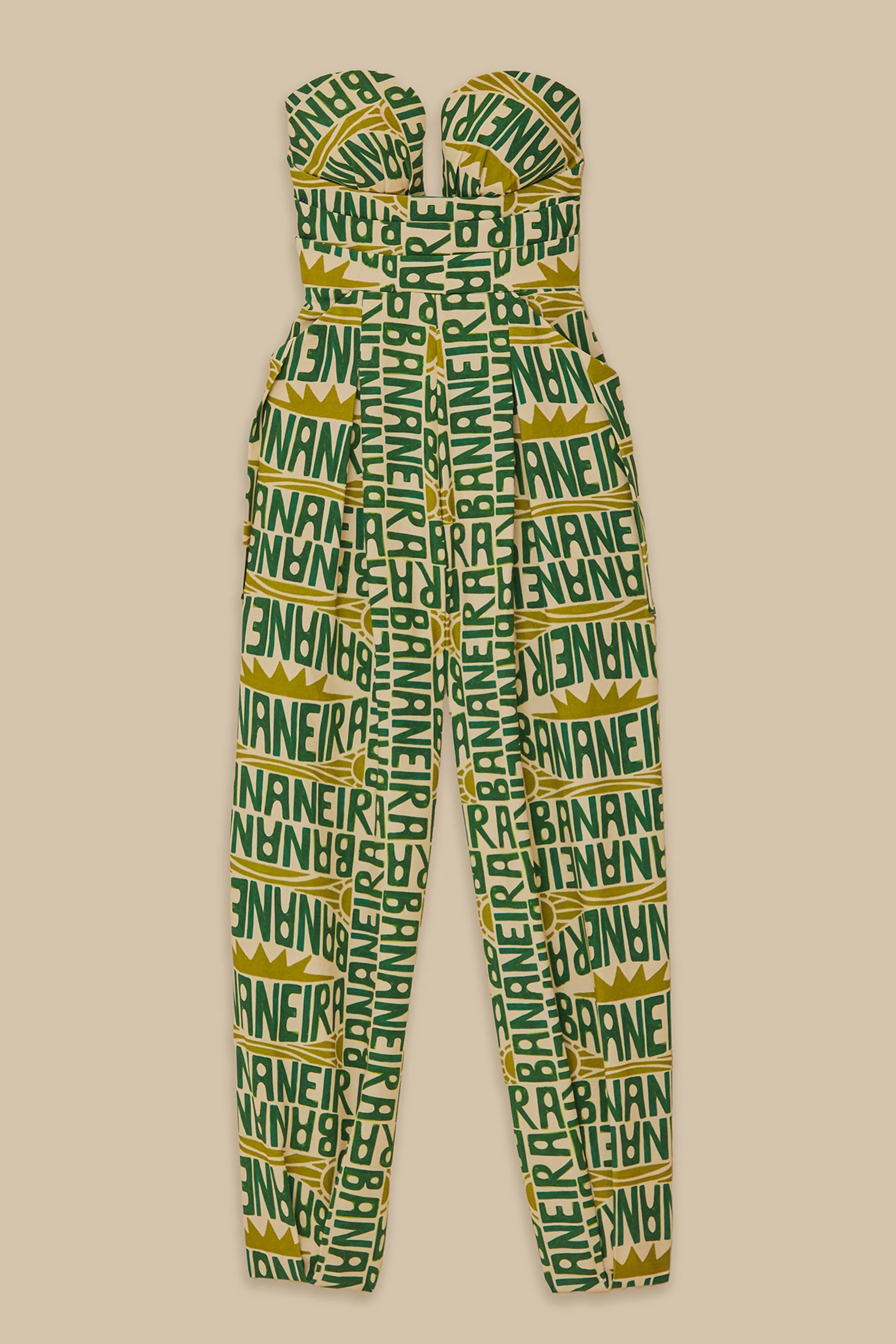 Off-White Banana Typography Strapless Jumpsuit