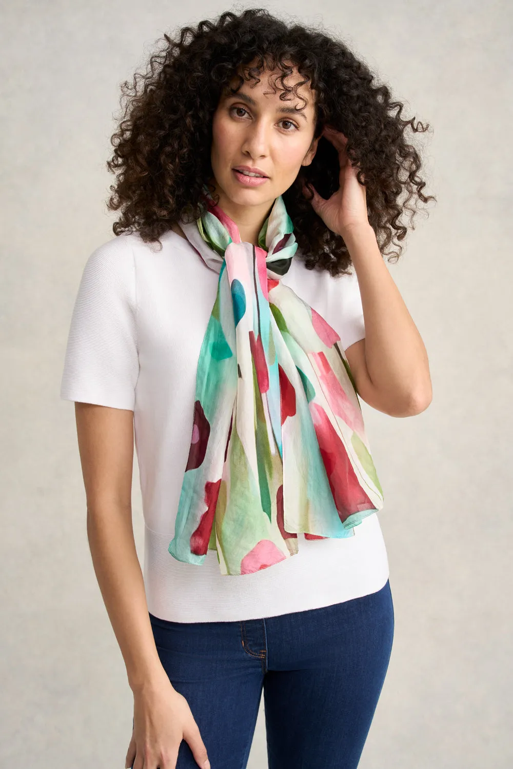 Poppy Floral Silk Scarf