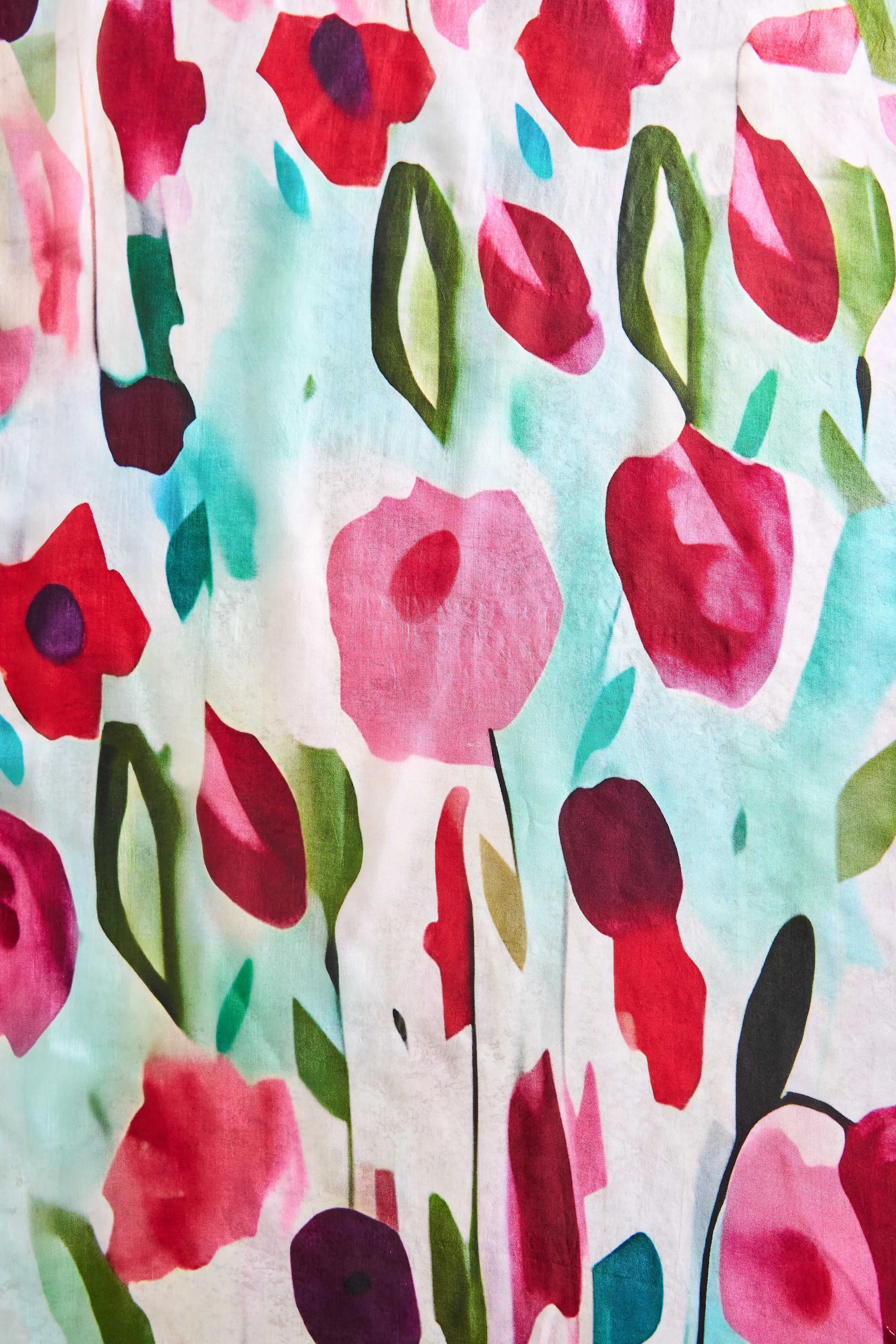 Poppy Floral Silk Scarf