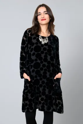 Silk Dot Tunic - Black