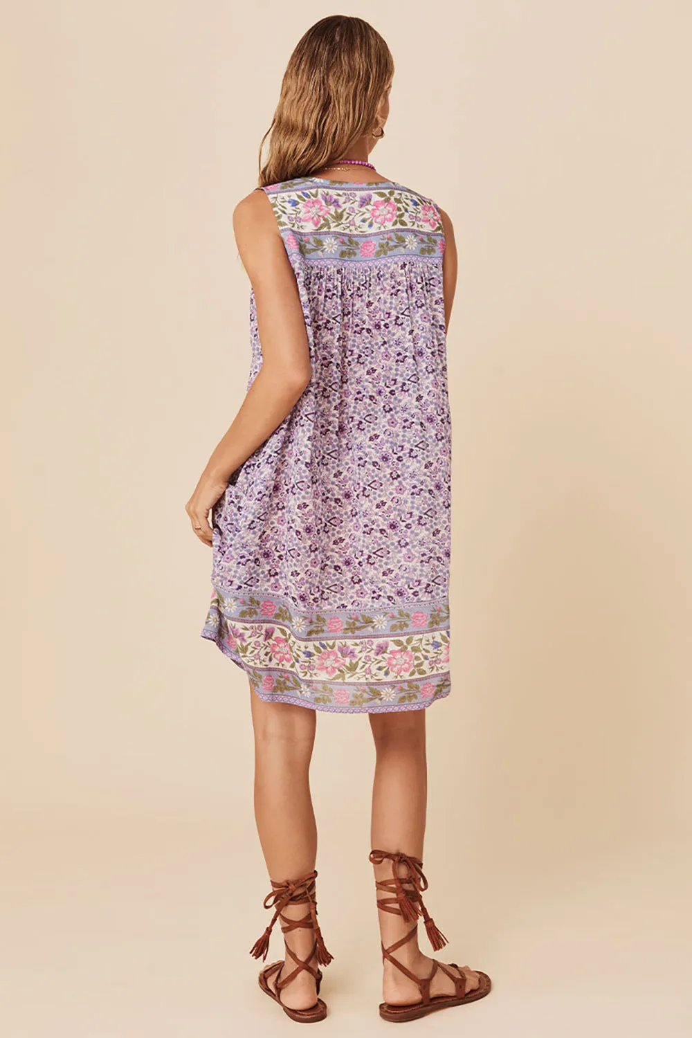 SPELL Sienna Sleeveless Tunic Dress in Lilac