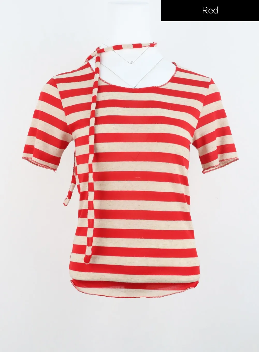 Stripe Tee And Scarf Set IU329