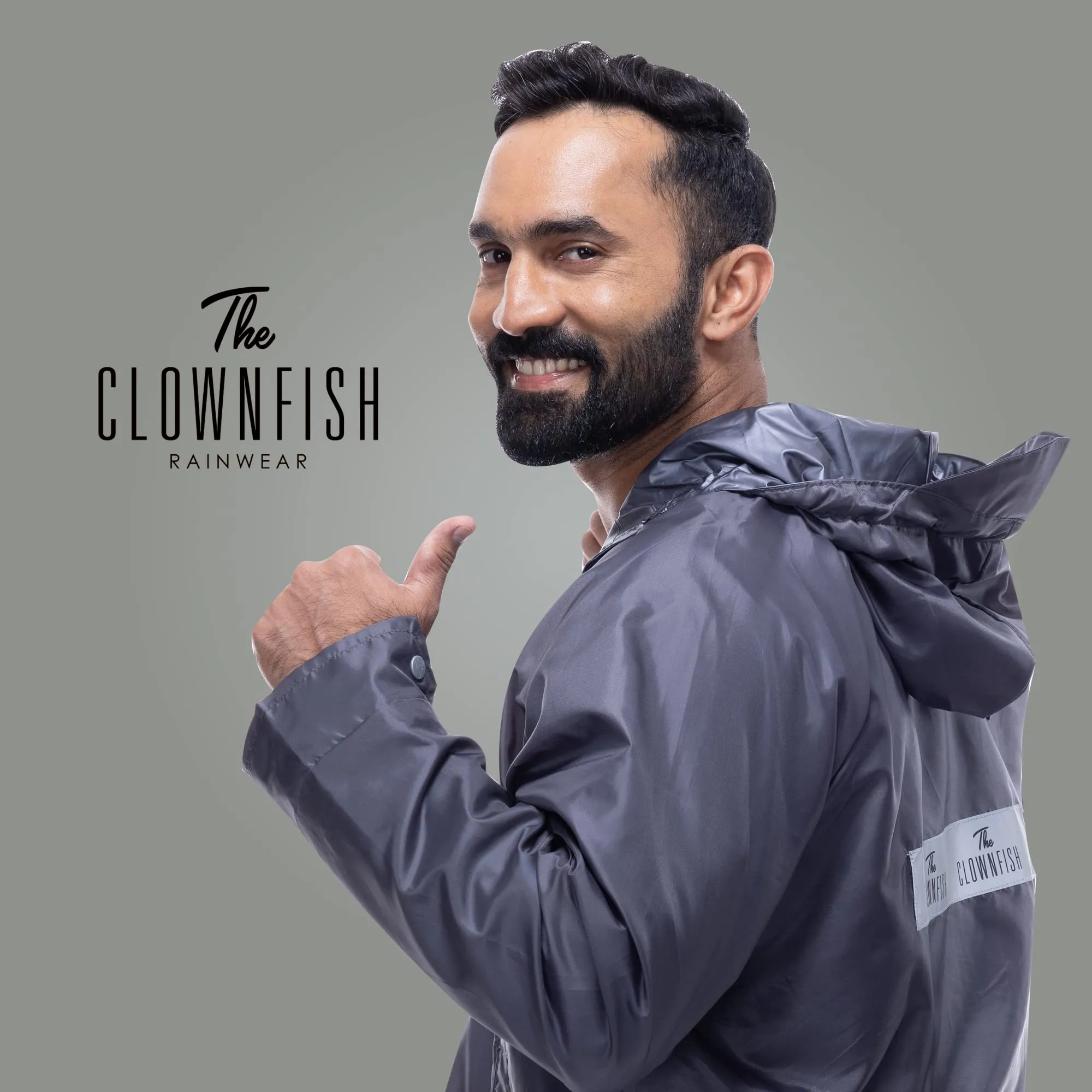 THE CLOWNFISH Arnold Men's Waterproof Polyester Double Coating Reversible Raincoat with Hood and Reflector Logo at Back. Set of Top and Bottom. Printed Plastic Pouch with Rope (Black, Large)