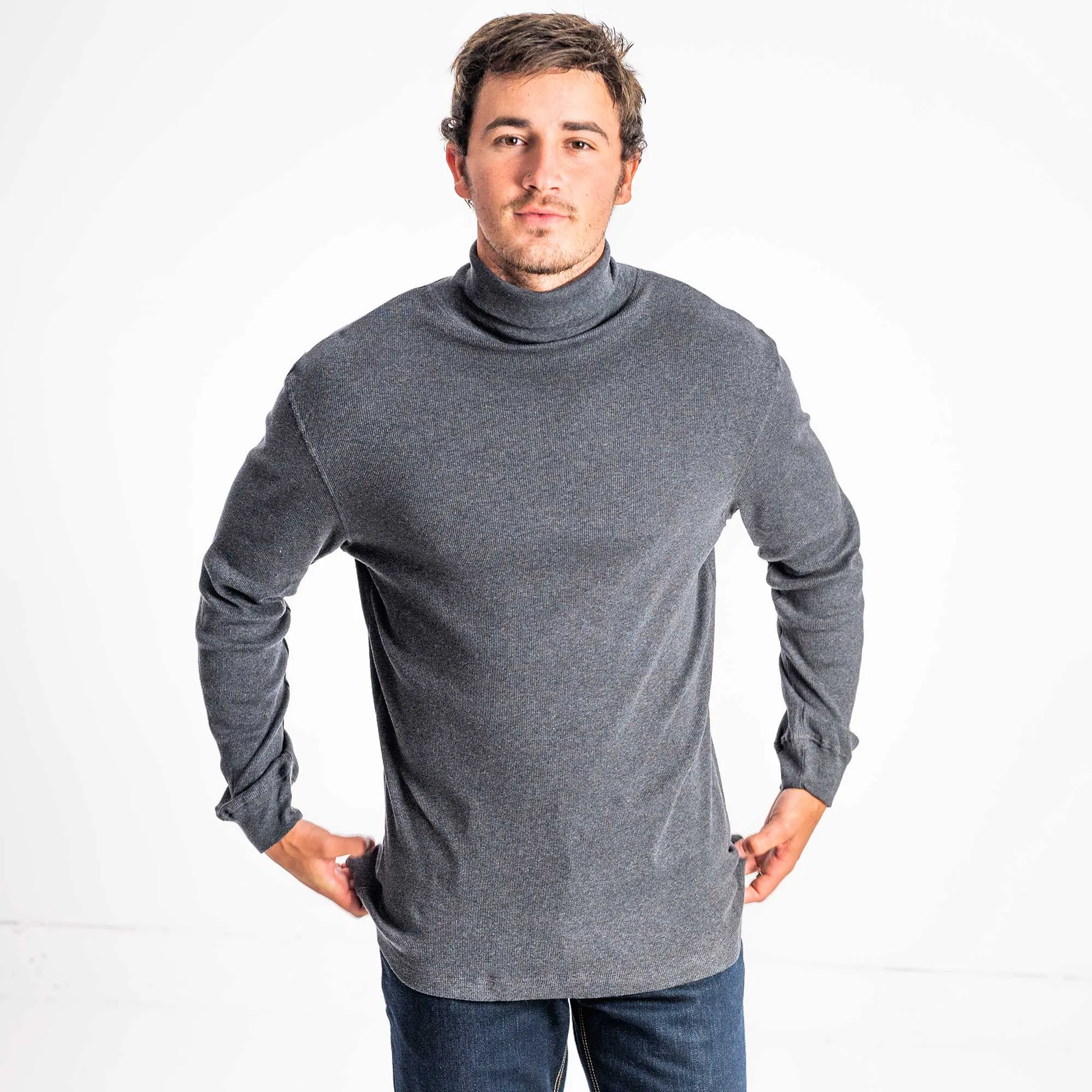 URBANA 100% Organic Cotton Ribbed Turtleneck Sweater (Unisex) (Closeout)